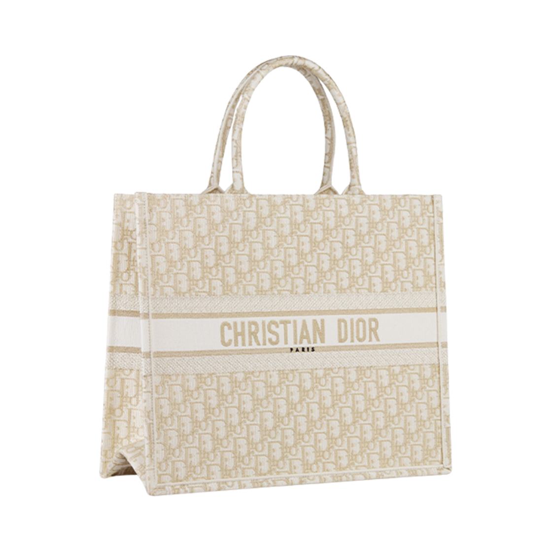 디올 라지 북 토트백 화이트 골드 톤 오블리크(Dior Large Book Tote White Gold Tone Oblique) - 1