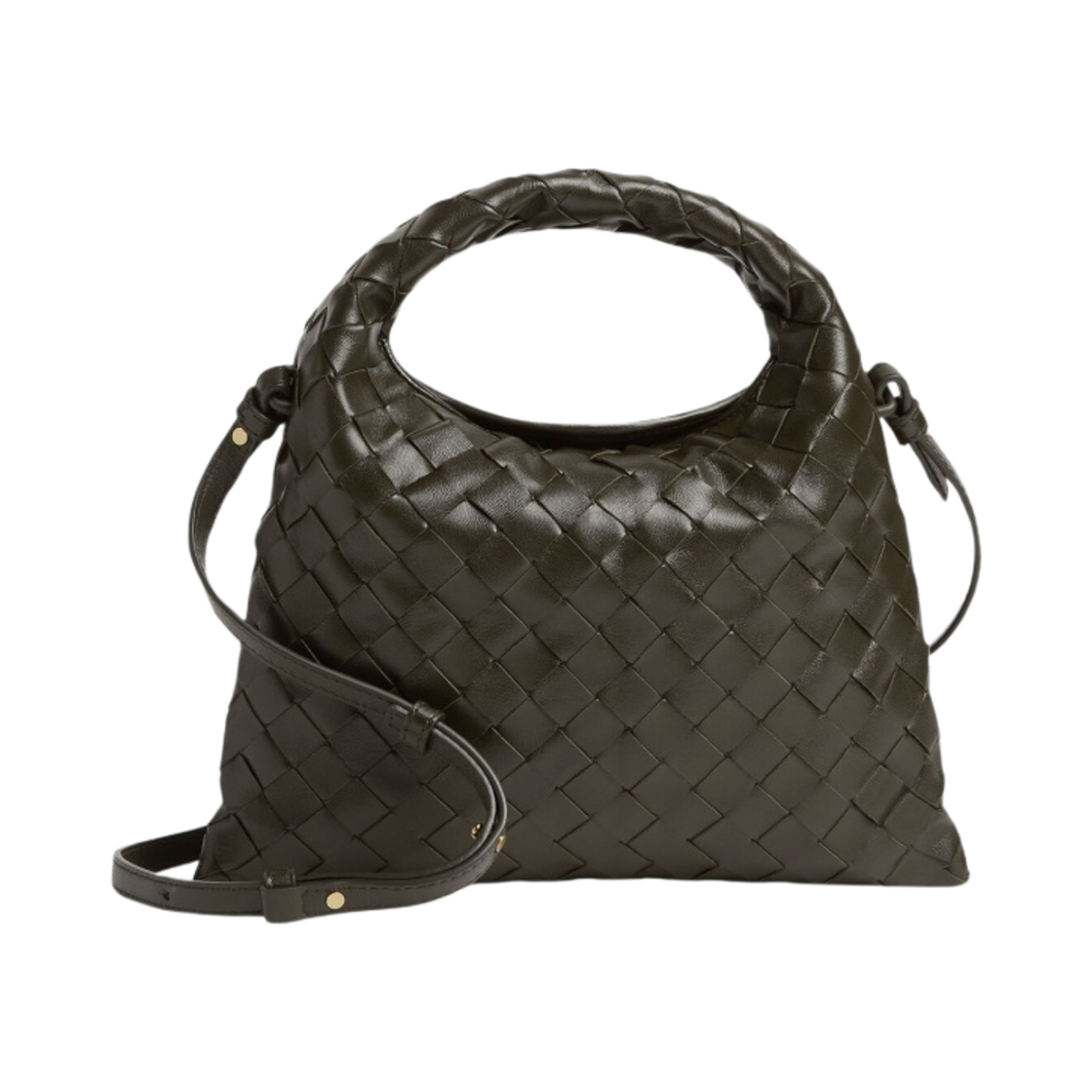 보테가 베네타 인트레치아토 레더 미니 홉 크로스바디백 카키(Bottega Veneta Intrecciato Leather Mini Hop Crossbody Bag Khaki)