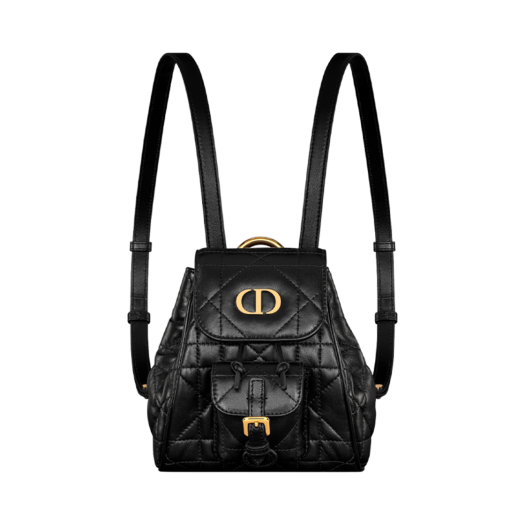 S5237UNOZ-M900 Dior Caro Nano Backpack Macrocannage Lambskin Black