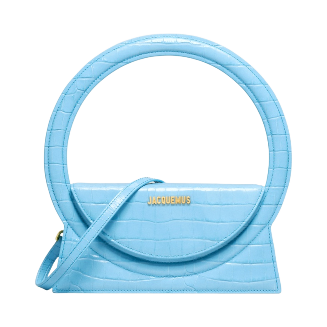 자크뮈스 르 삭 론드 서클 퍼스 크로코 블루(Jacquemus Le Sac Rond Circle Purse Croco Blue) - 1