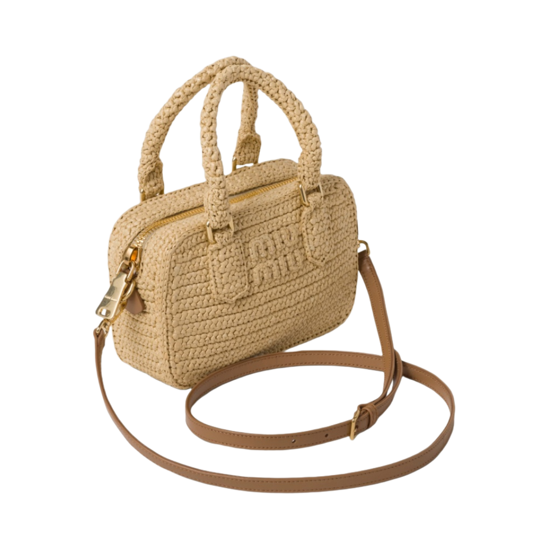 미우 미우 크로쉐 탑 핸들백 내츄럴(Miu Miu Crochet Top Handle Bag Natural) - 2