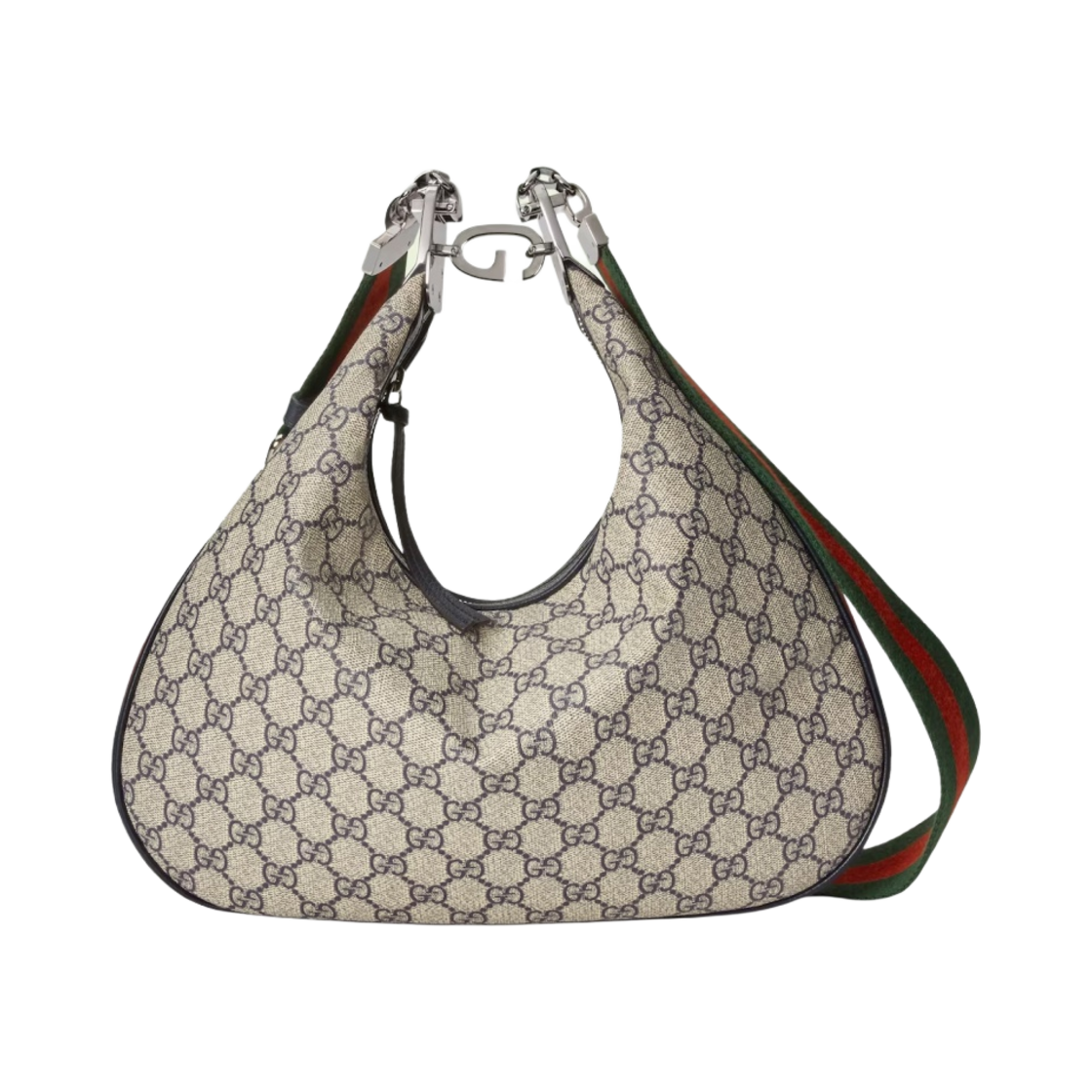 702823-96GRN-4082 Gucci Attache Large Shoulder Bag Beige Blue Supreme