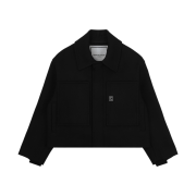 Wooyoungmi Wool Cropped Jumper Black - 22FW