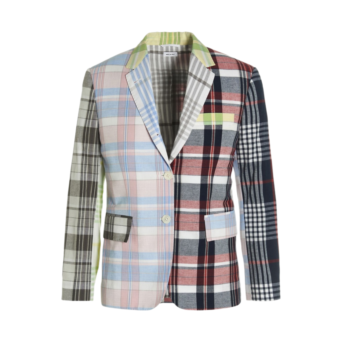 FBC637F-F0171-680 (W) Thom Browne Fun-Mix Madras Classic Sport Coat Light Pink