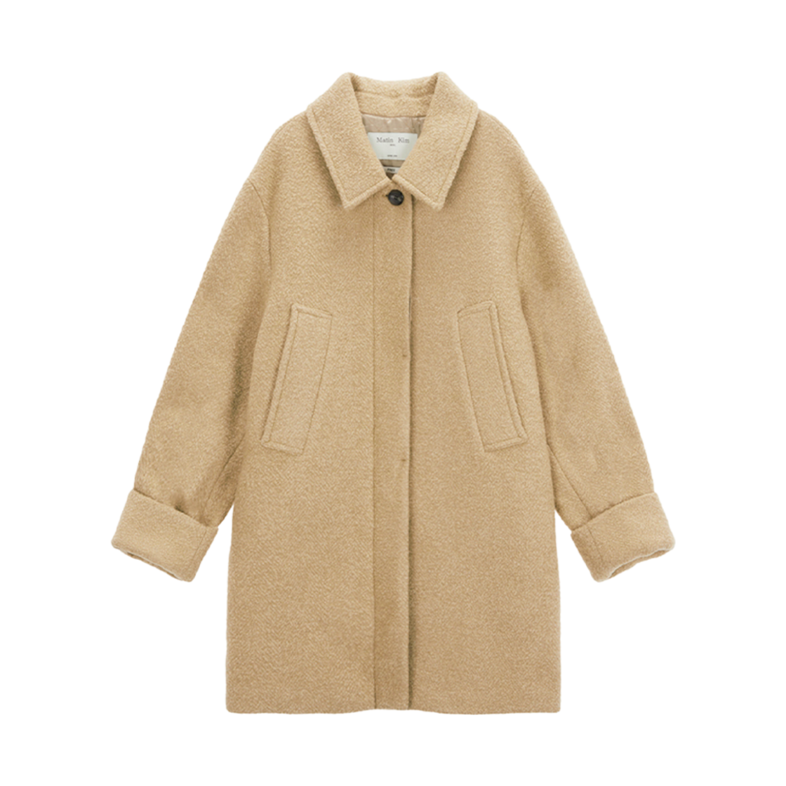 (W) 마뗑킴 울 블렌드 하프 코트 카멜