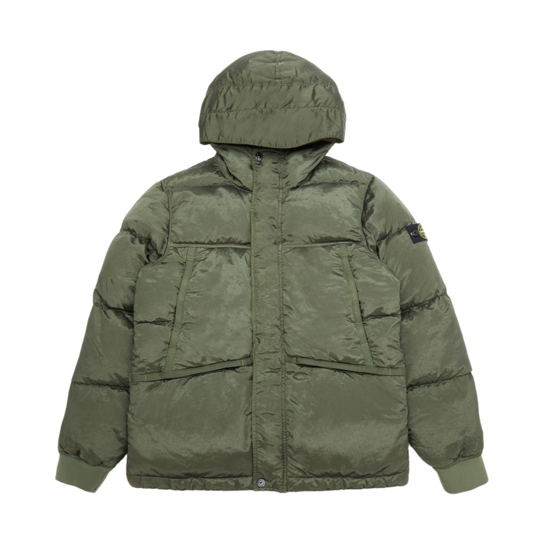 (키즈) 스톤 아일랜드 40735 나일론 메탈 에코닐 재생 나일론 다운 자켓 올리브 그린 - 22FW((Kids) Stone Island 40735 Nylon Metal Econyl Regenerated Nylon Down Jacket Olive Green - 22FW) - 1