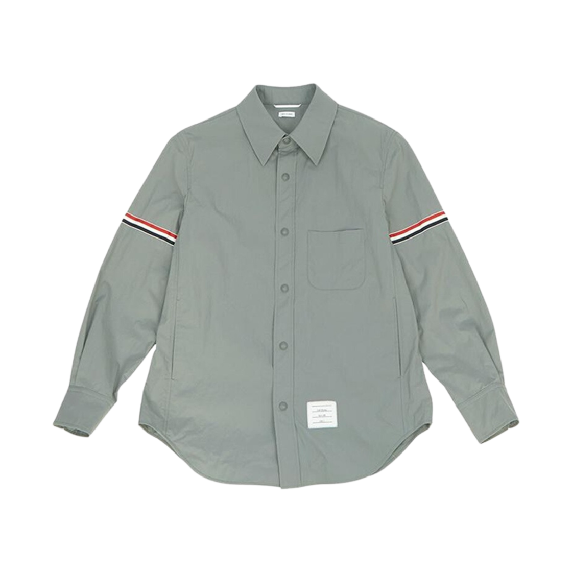 MJO067A-04391-035 Thom Browne Solid Nylon Armband Shirt Jacket Medium Grey