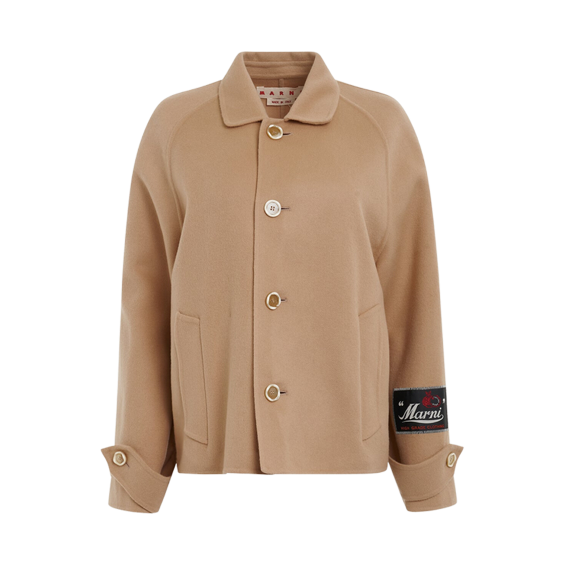 GIMA0212K0-UTW982-00W26 (W) Marni Wool Cashmere Jacket Light Camel
