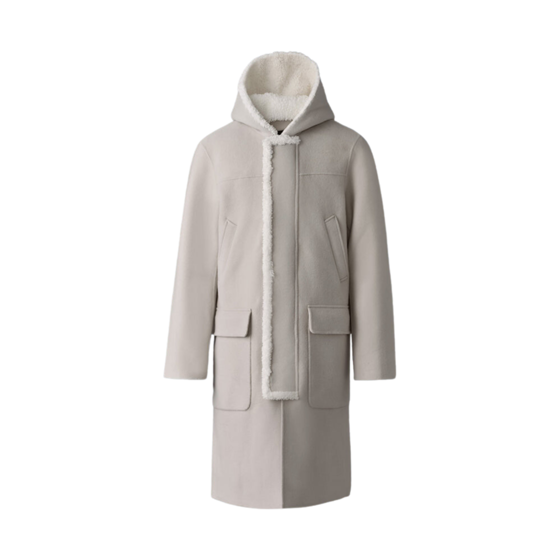맥카지 아브라함 헤비 더블페이스 울 롱 후드 코트 트렌치 내츄럴(Mackage Abraham Heavy Double-Face Wool Long Hooded Coat Trench Natural) - 1