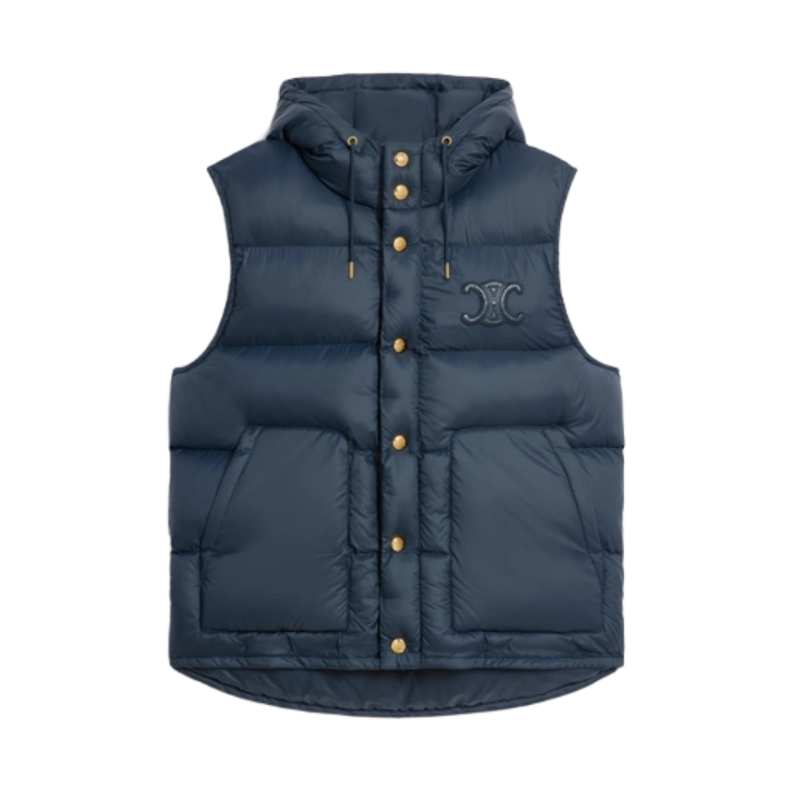 (W) 셀린느 라이트 나일론 슬리브리스 다운 재킷 네이비