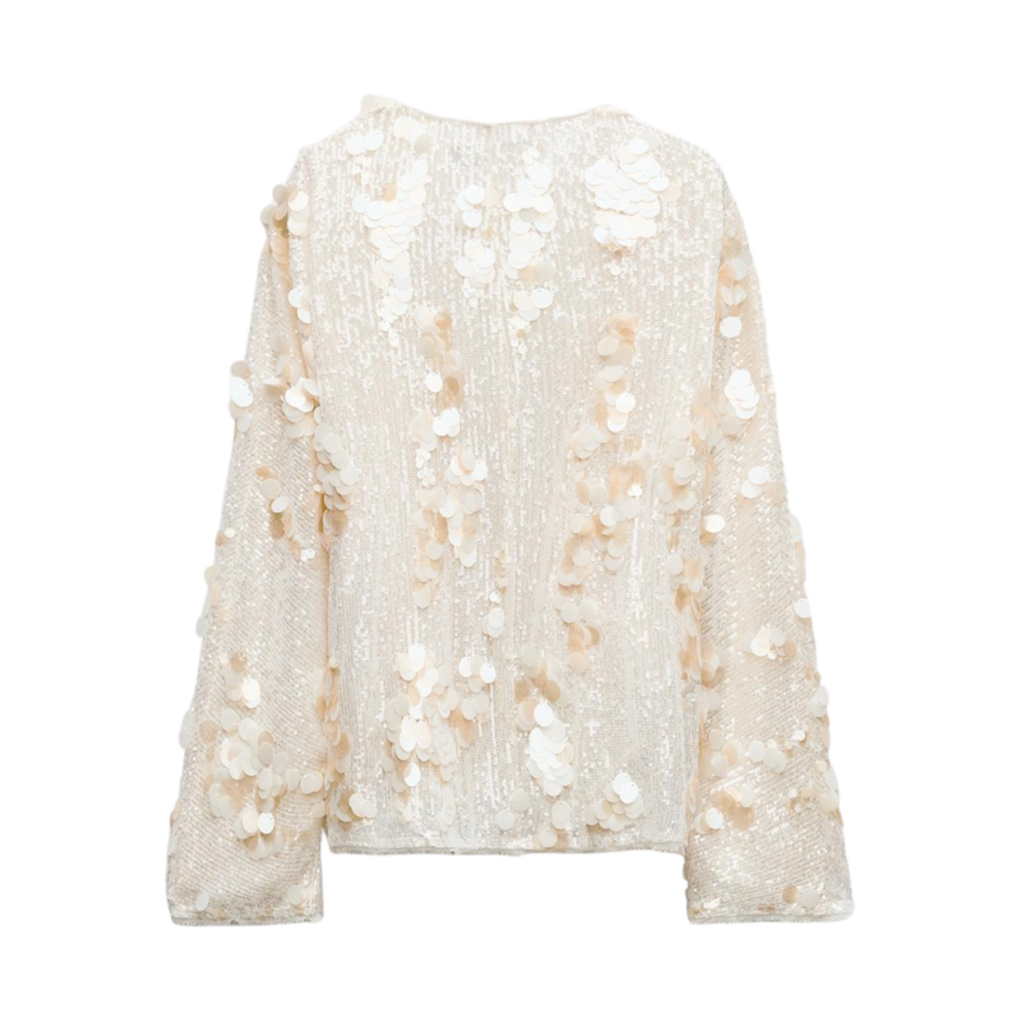 (W) 자라 ZW 컬렉션 시퀸드 기모노 에크루((W) Zara ZW Collection Sequinned Kimono Ecru) - 2
