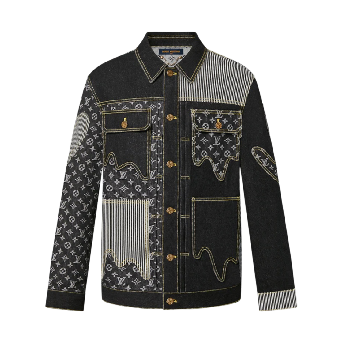 루이비통 x 니고 크레이지 데님 워크웨어 자켓 블랙(Louis Vuitton x Nigo Crazy Denim Workwear Jacket Black)