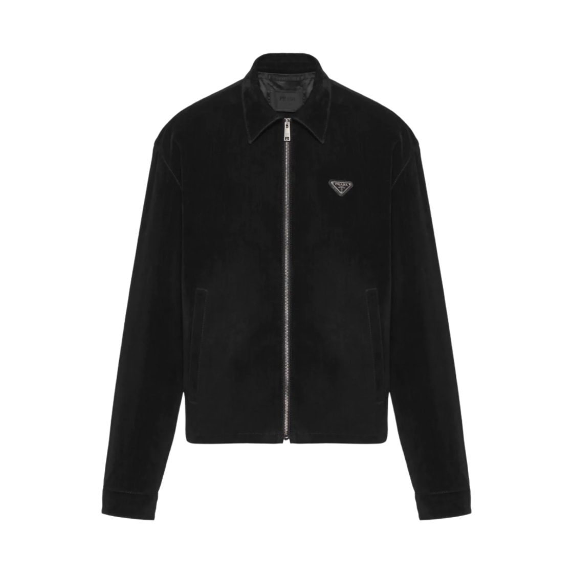 프라다 벨벳 데님 블루종 자켓 블랙