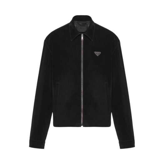 SGB999-10DY-F0002 Prada Velvet Denim Blouson Jacket Black