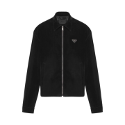 Prada Velvet Denim Blouson Jacket Black