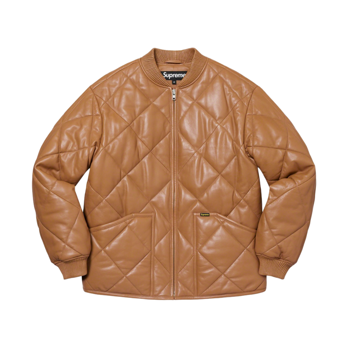 슈프림 퀼티드 레더 워크 자켓 탄 - 22FW