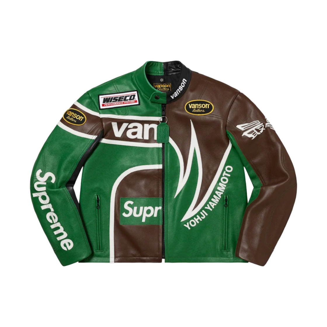 슈프림 x 요지 야마모토 x 밴슨 레더스 스플릿 자켓 그린 - 22FW(Supreme x Yohji Yamamoto x Vanson Leathers Split Jacket Green - 22FW) - 1