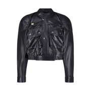Martine Rose Leather Rider Jacket Black
