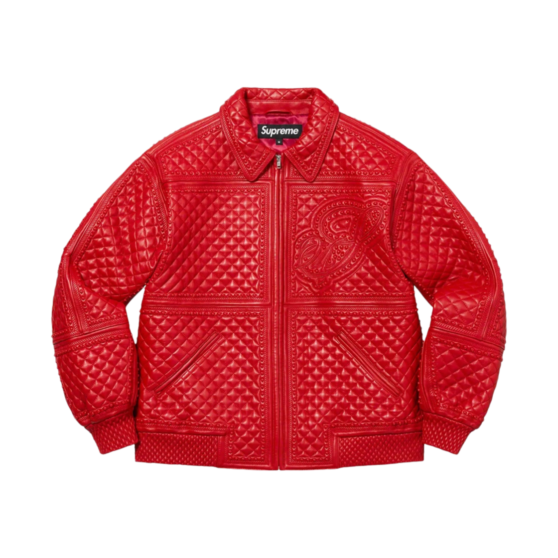 슈프림 스터드 퀼티드 레더 자켓 레드 - 22FW(Supreme Studded Quilted Leather Jacket Red - 22FW) - 1