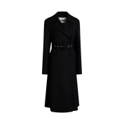 (W) Jil Sander Double Belted Coat Black
