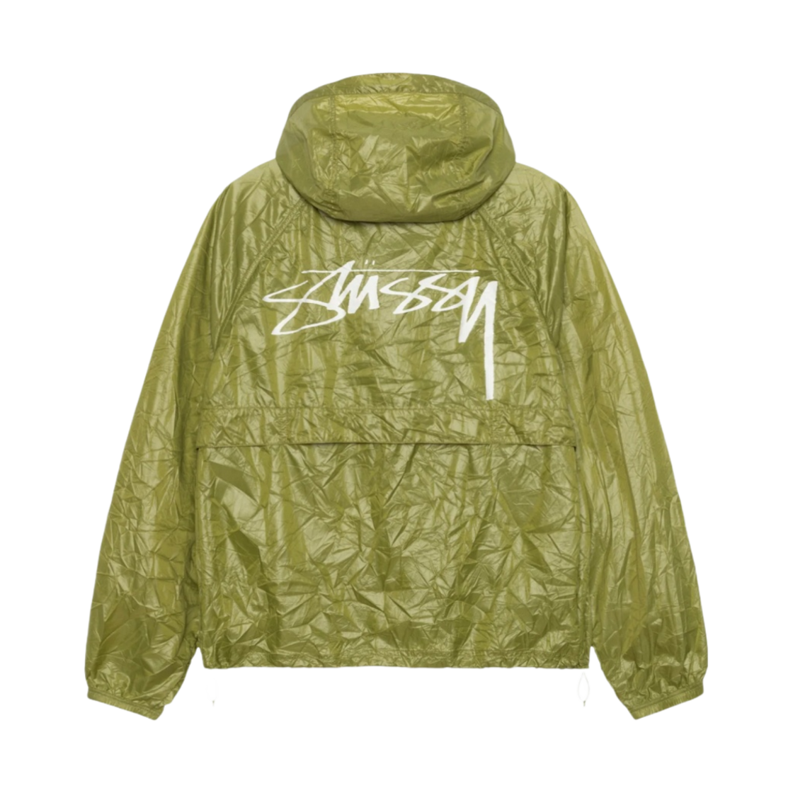 STUSSY “BEACH SHELL WRINKLED NYLON” Stussy Wrinkled Nylon Beach Shell Jacket Black Men's - SS24 - US