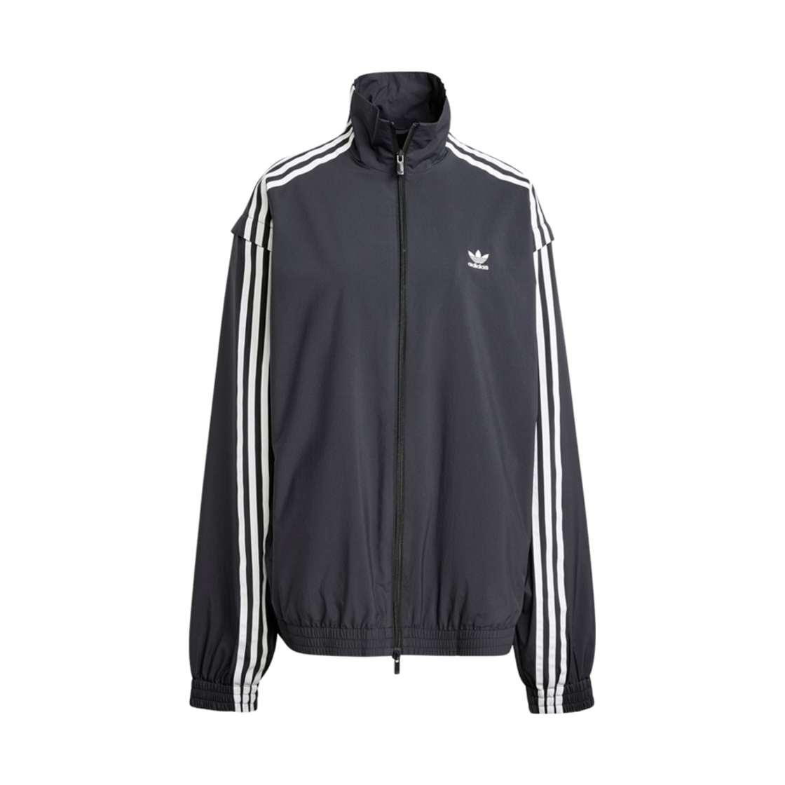 (W) 아디다스 아딜레늄 시즌 2 오버사이즈 집 트랙 탑 젠더 뉴트럴 블랙 - KR 사이즈((W) Adidas Adilenium Season 2 Oversized Zip Track Top Gender Neutral Black - KR Sizing)