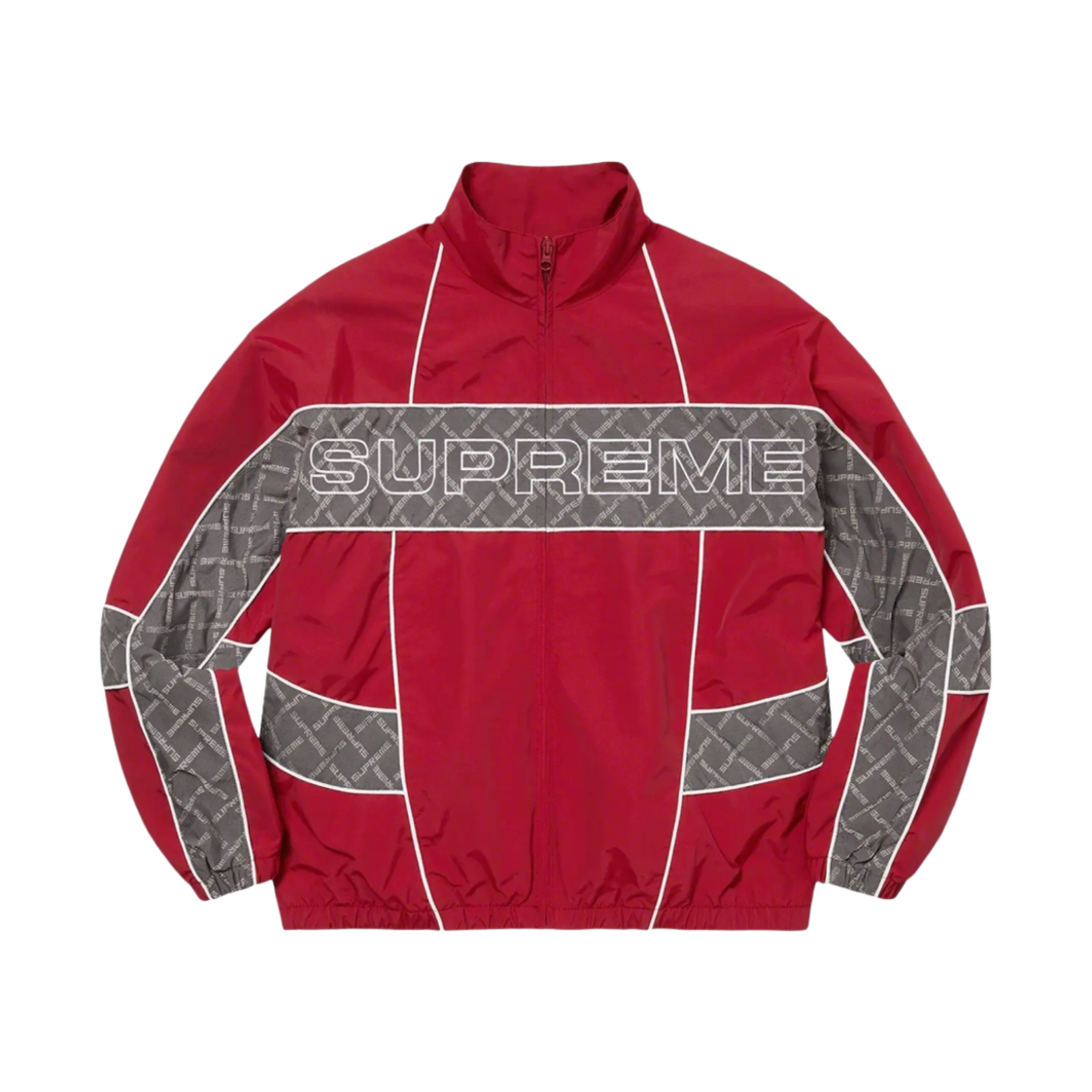 슈프림 자카드 패널 트랙 자켓 레드 - 22FW
