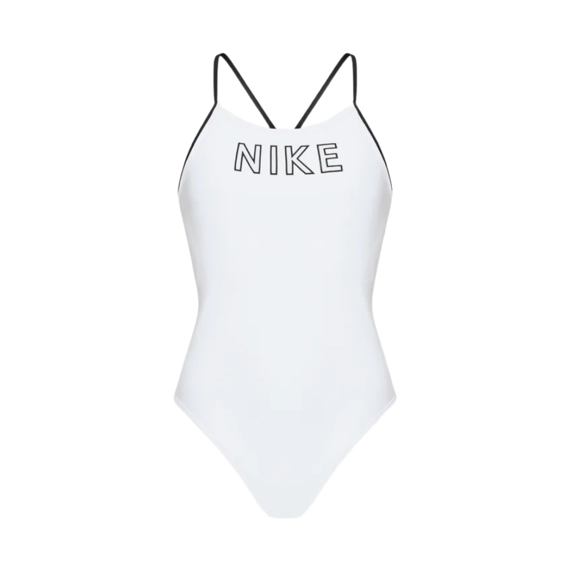 (W) 나이키 스윔 로고 컷아웃 원피스 화이트((W) Nike Swim Logo Cut Out One-Piece White)