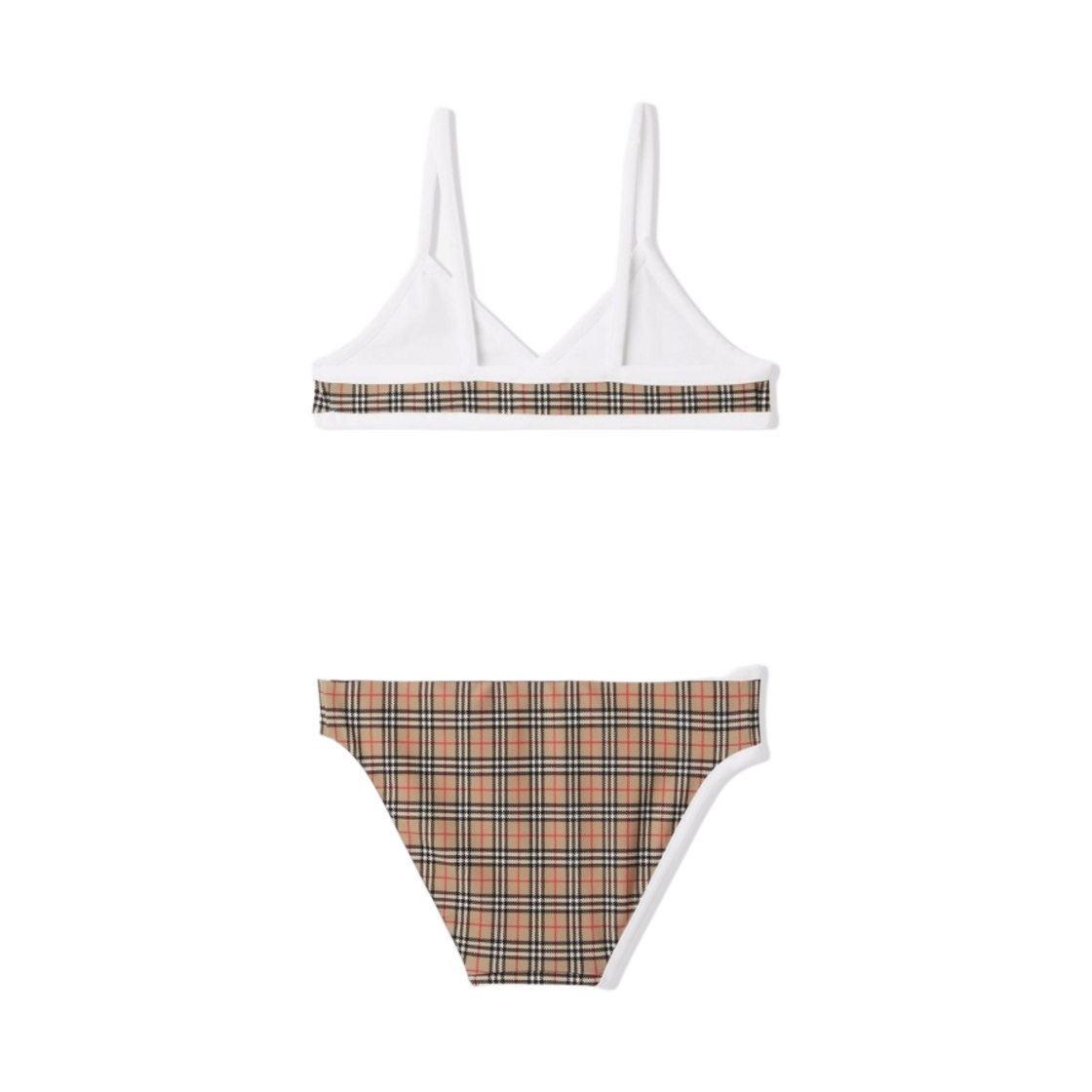 (키즈) 버버리 체크 트라이앵글 비키니 아카이브 베이지((Kids) Burberry Check Triangle Bikini Archive Beige) - 2