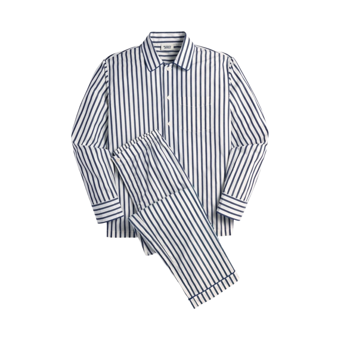 MS001-F1398-413 Sleepy Jones Henry Pajama Set Navy Breton Stripe