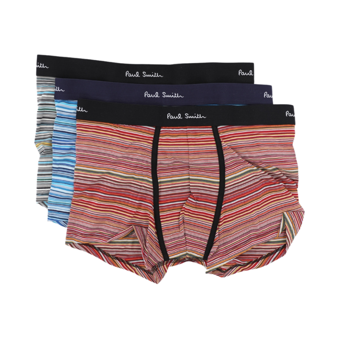 폴 스미스 오가닉 코튼 스트라이프 복서 브리프 멀티 컬러 (3개입)(Paul Smith Organic Cotton Stripe Boxer Briefs Multi Color (3 Pack))