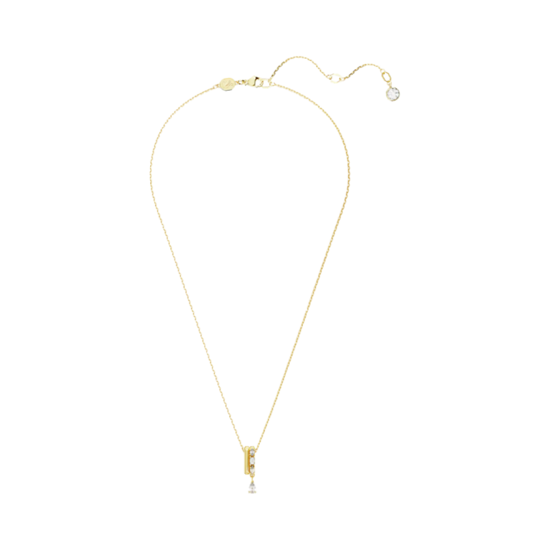 (W) 스와로브스키 임버 펜던트 믹스 컷 화이트 골드톤 플래팅