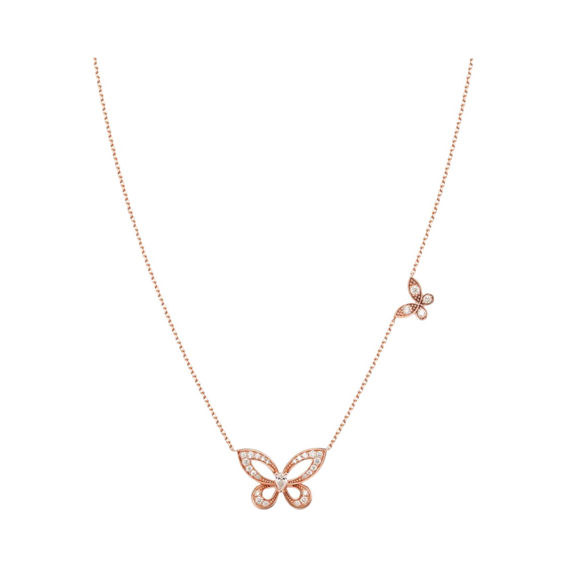 미꼬 모르포 페어컷 다이아몬드 L 목걸이 핑크 골드(Miko Morpho Pear Cut Diamond L Necklace Pink Gold)