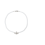 Vivienne Westwood Messaline Choker Platinum White Opal Crystal