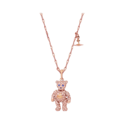 Vivienne Westwood Little Pave Teddy Long Necklace Pink Gold
