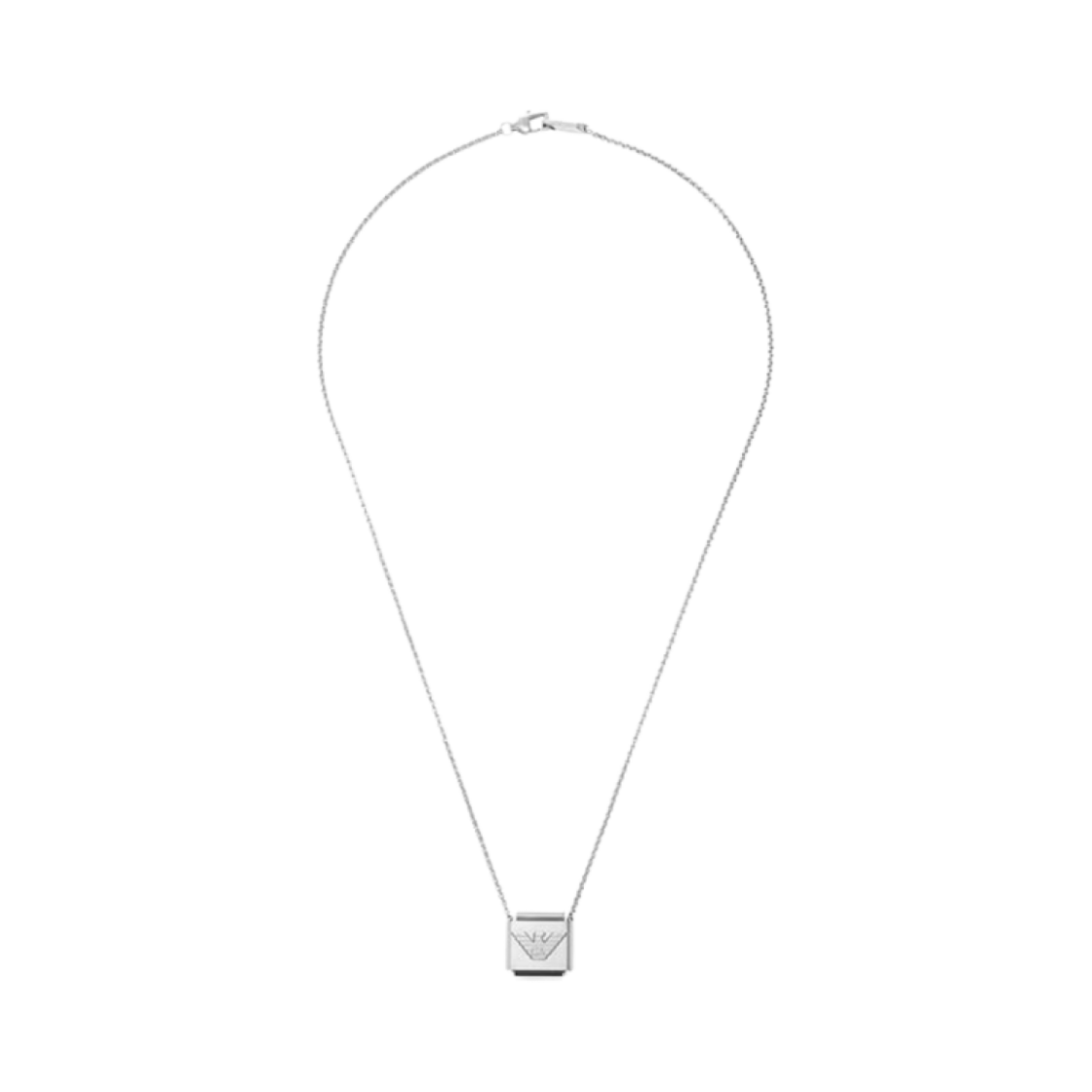 엠포리오 아르마니 스테인리스 스틸 로고 펜던트 네클리스 실버(Emporio Armani Stainless Steel Logo Pendant Necklace Silver) - 1