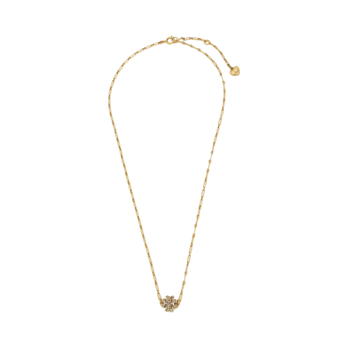 (W) 토리버치 록산느 체인 파베 펜던트 네클리스 롤드 토리 골드 크리스탈((W) Tory Burch Roxanne Chain Pave Pendant Necklace Rolled Tory Gold Crystal) - 1
