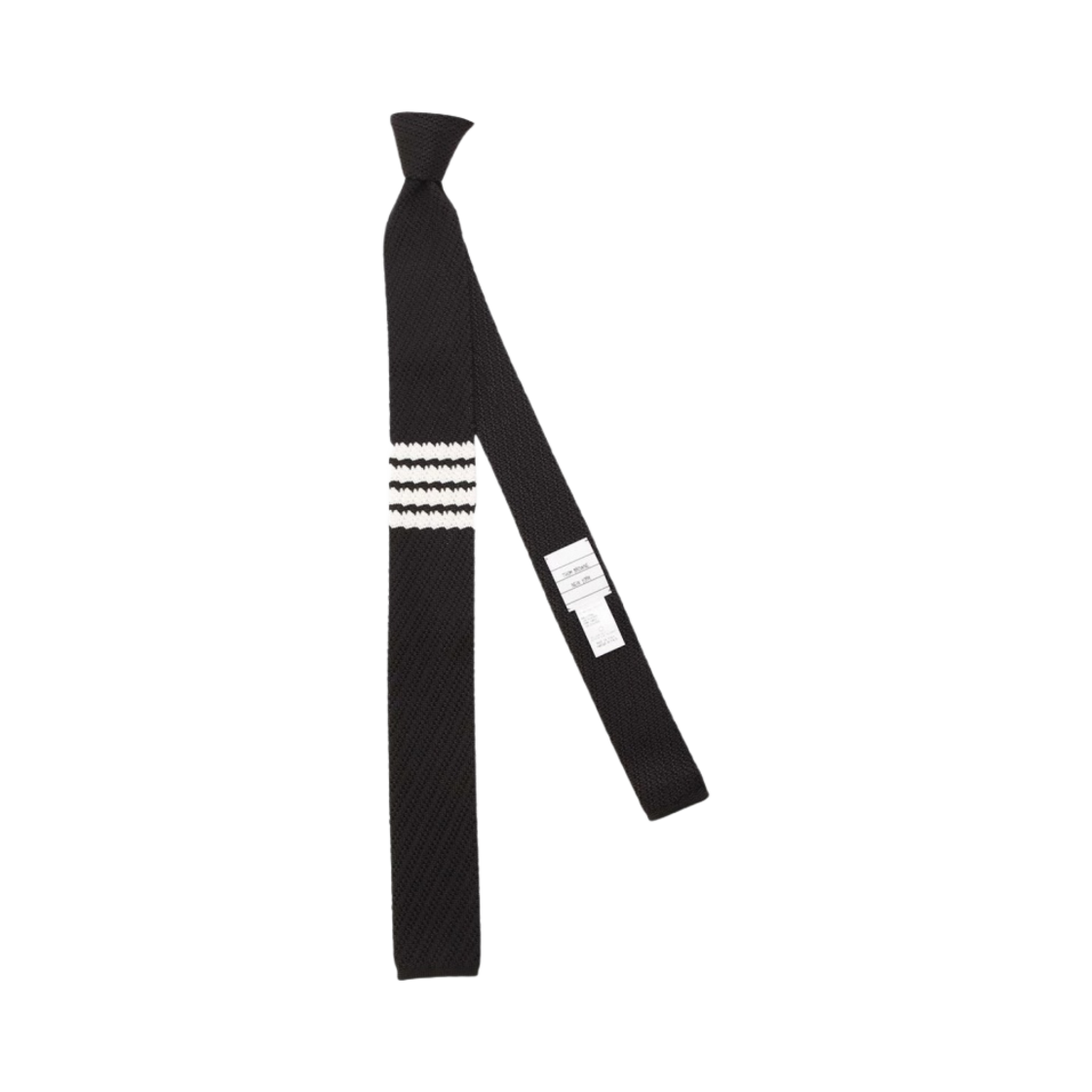 톰브라운 실크 니트 사선 타이 블랙(Thom Browne Silk Knit 4-Bar Tie Black) - 2