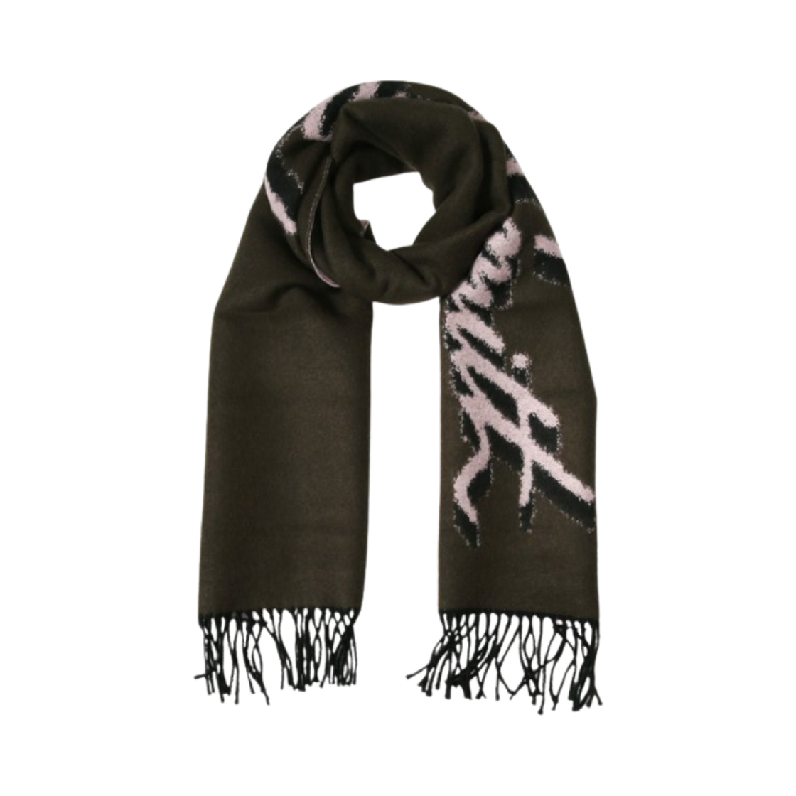 M1A-150C-L550-63 Paul Smith Wool Blend Shadow Logo Scarf Brown