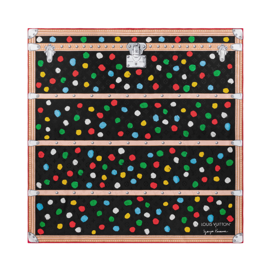 (W) 루이비통 x 야요이 쿠사마 페인티드 닷 모노그램 스퀘어 90 블랙