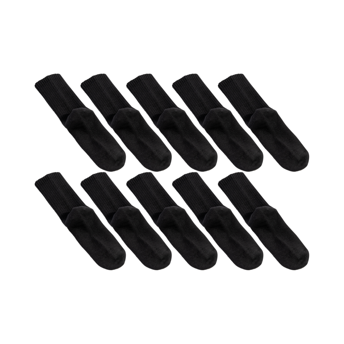 L22E0SCW304AP2BK10P [10 SET] LI2 Warm Daily Crew Socks Black