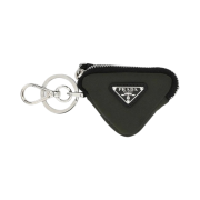 Prada Triangle Logo Pouch Keyring Tundra