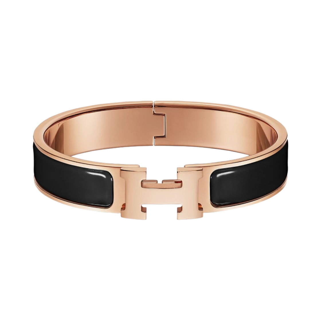 H700001FO01 (W) Hermes Clic H Bracelet Rose Gold & Noir