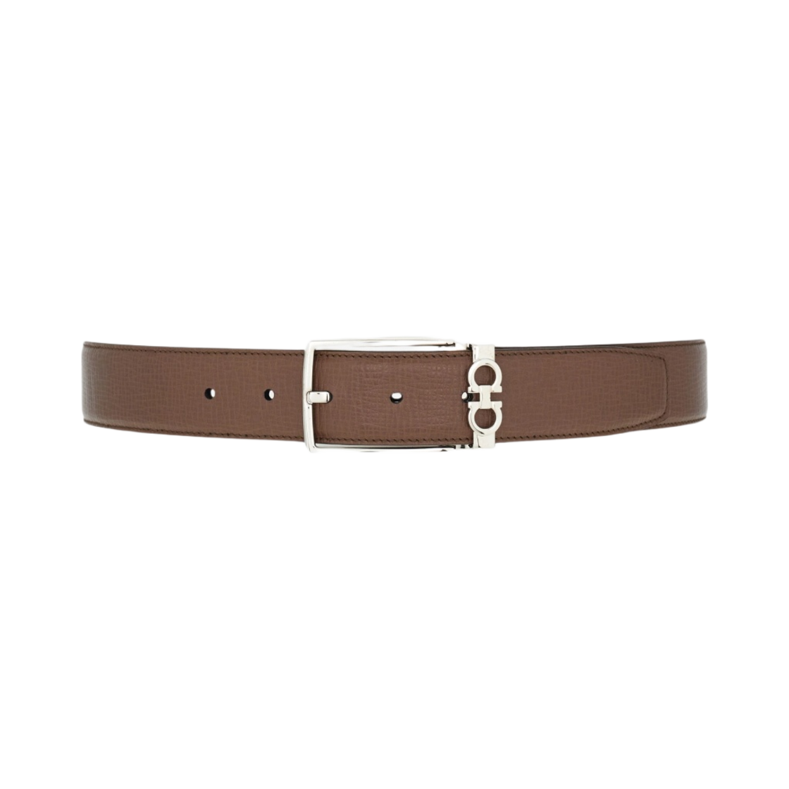 67A037-770567 Ferragamo Reversible Adjustable Gancini Belt Clay Black