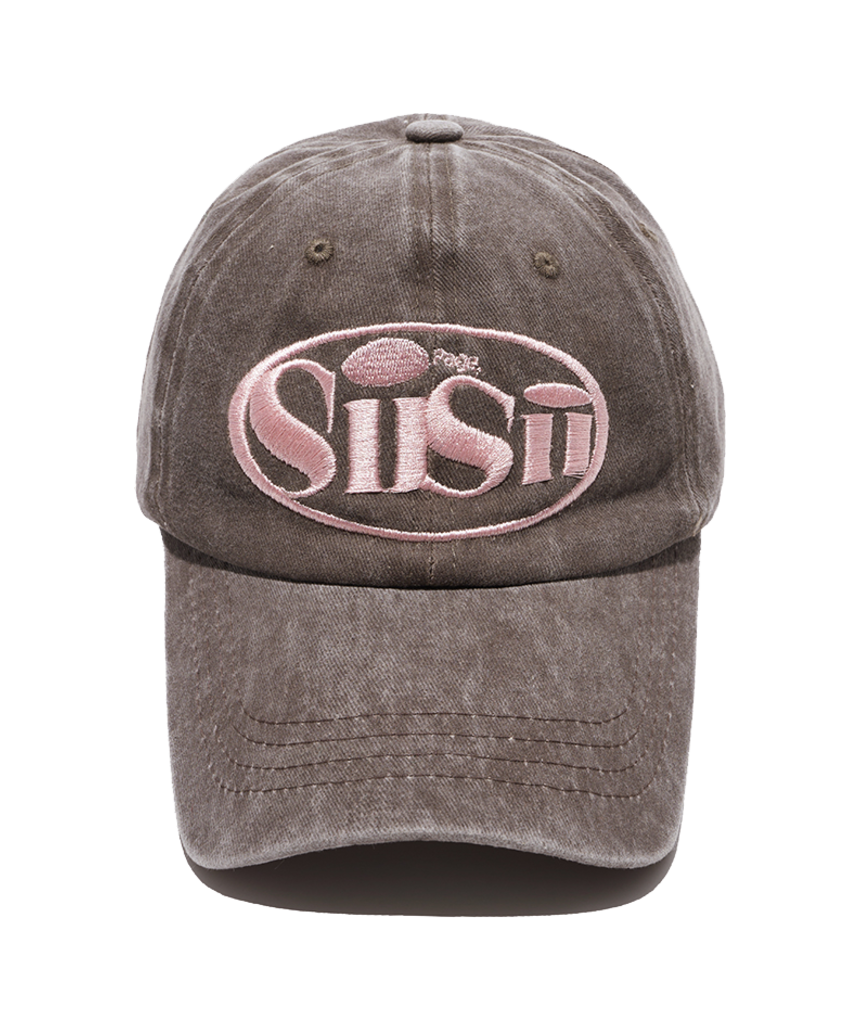 P242AO001BW pagesiisii Oval Logo Pigment Ball Cap Brown