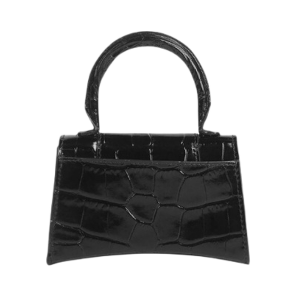발렌시아가 크로커다일 엠보스 카프스킨 아워글래스 미니 핸드백 블랙(Balenciaga Crocodile Embossed Calfskin Hourglass Mini Handbag Black) - 3