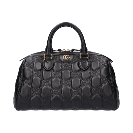 702242 Gucci Matelasse Top Handle Bag Black