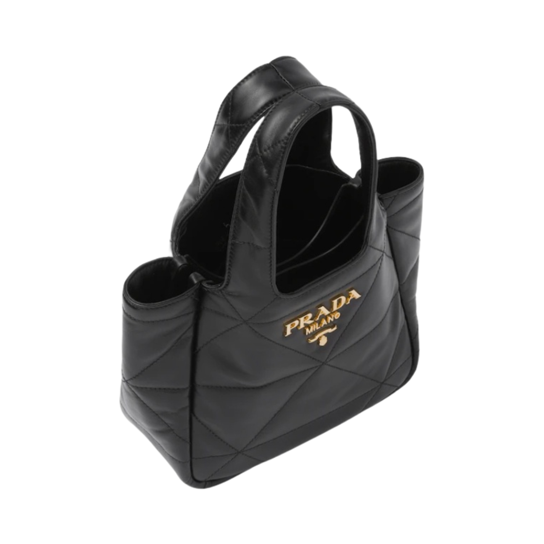 프라다 스몰 나파 레더 토트백 탑스티칭 블랙(Prada Small Nappa Leather Tote Bag Topstitching Black) - 2