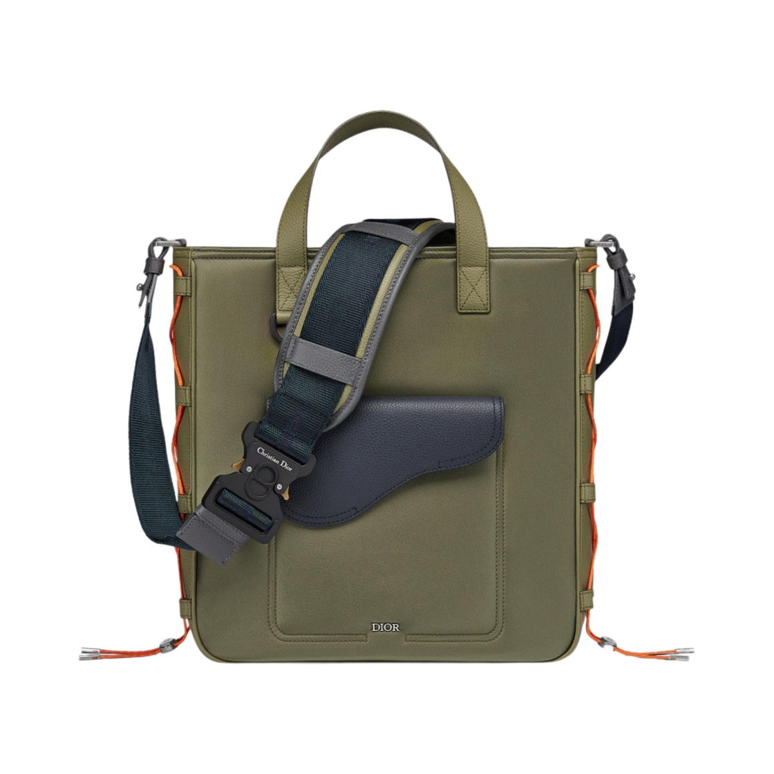 1ADSH198USF-H65E Dior x Sacai Saddle Shoulder Strap Tote Bag Olive - 대표 이미지 #1