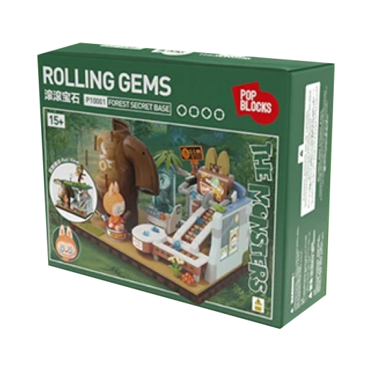 팝마트 라부부 더 몬스터즈 마을 숲속 비밀 기지 시리즈 블록 잼